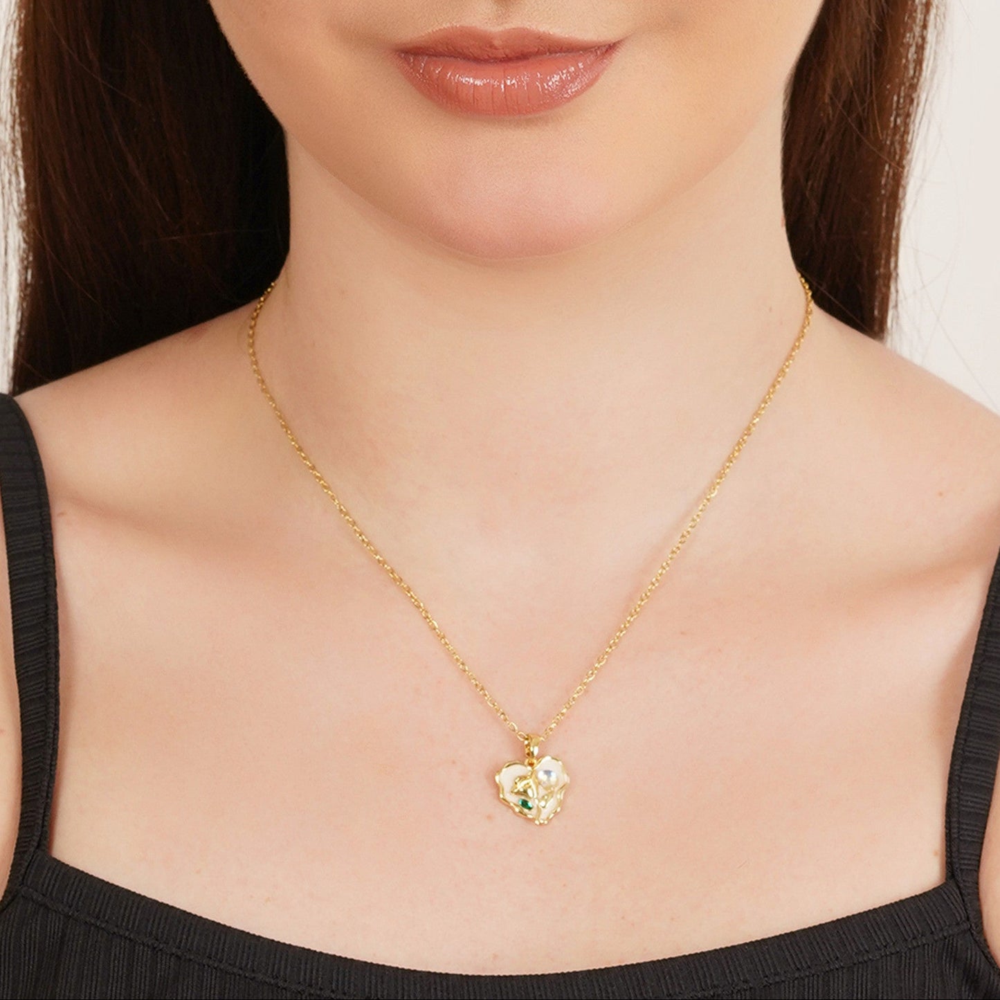 Heart Love Pearl Neck Chain Pendant