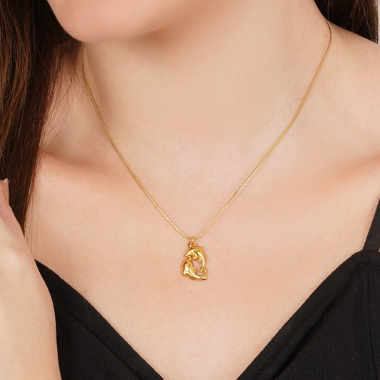 Dual Dolphin Neck Chain Pendant