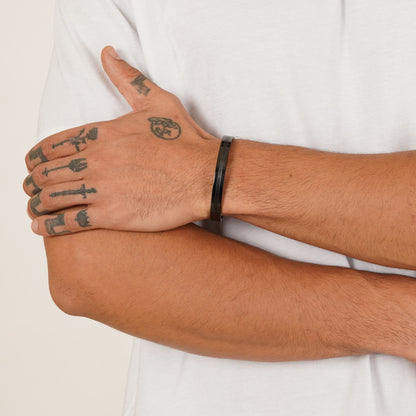 Linear Black Men's Kada Bracelet