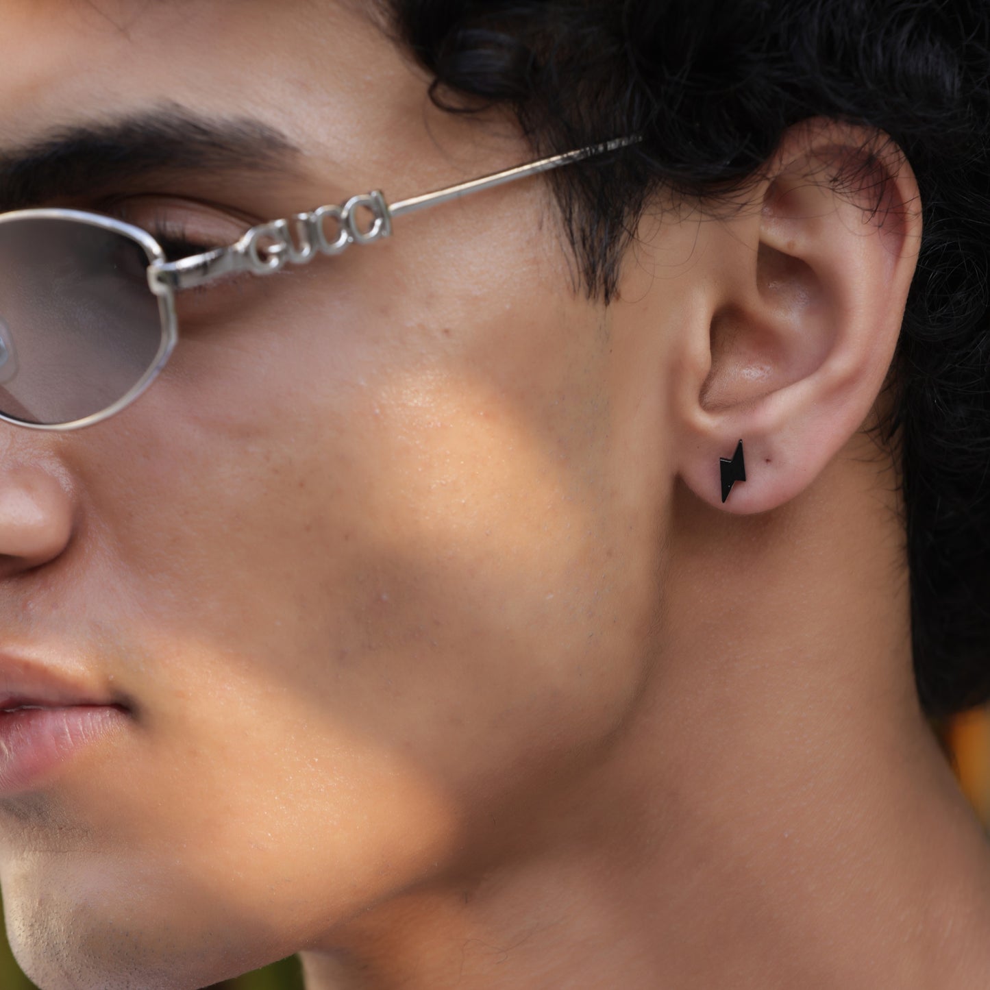 Black Thunder Stud Earrings - Pierced