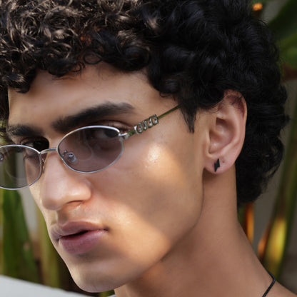 Black Thunder Stud Earrings - Pierced