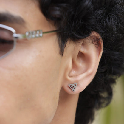 Triangle Stud Earrings - Pierced