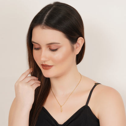 Sparkling Leaf Neck Chain Pendant