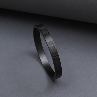 Om Black Men's Kada Bracelet