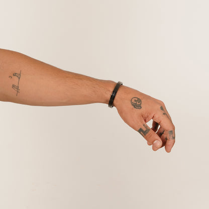 Linear Black Men's Kada Bracelet