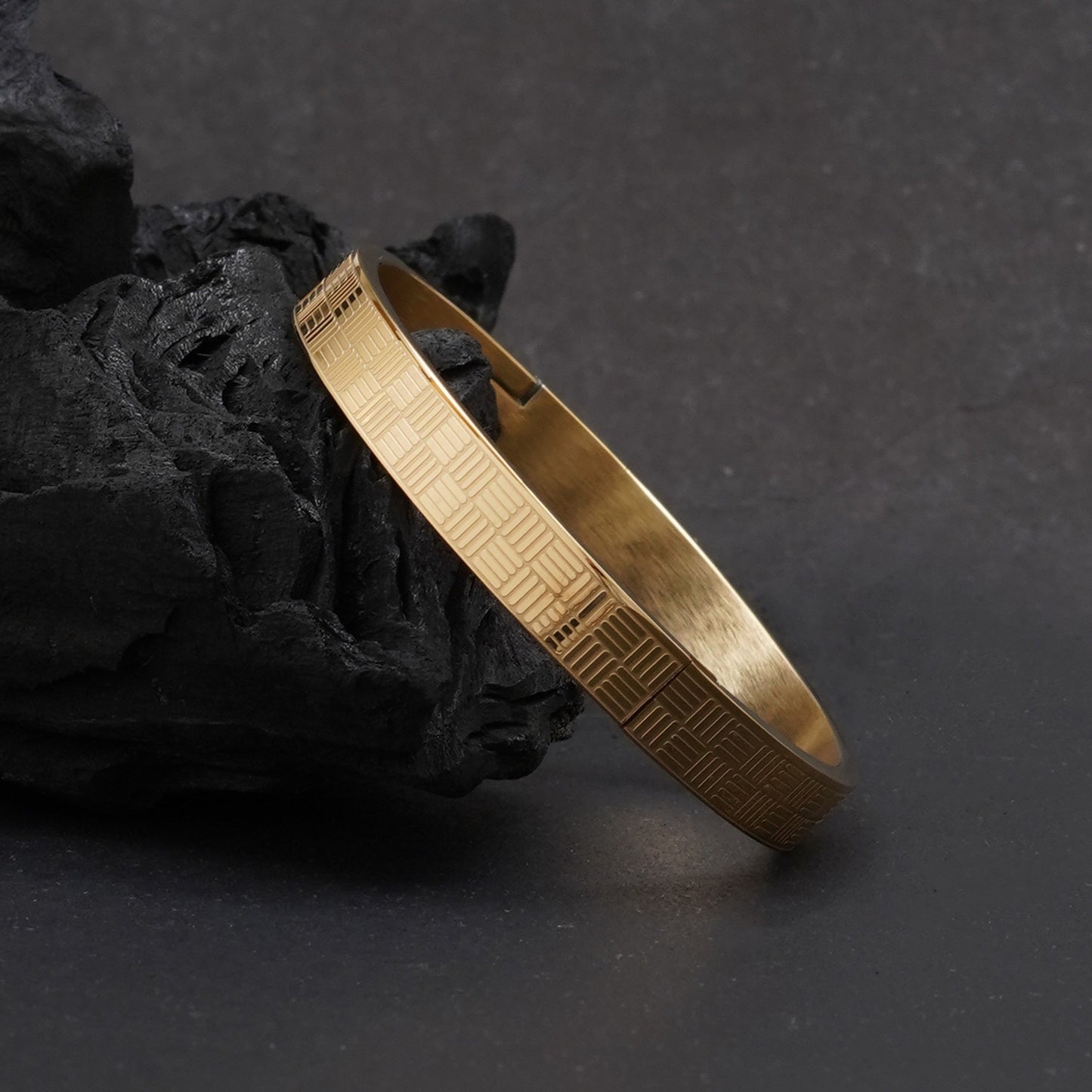 Seraphic Gold-Plated Kada Bracelet