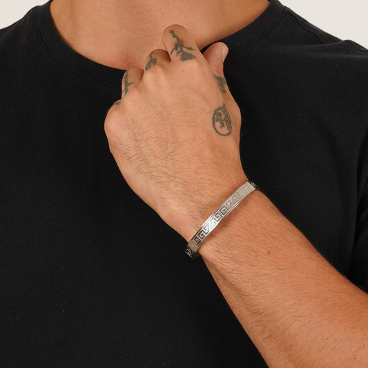 Eclipse Silver Men's Kada Bracelet