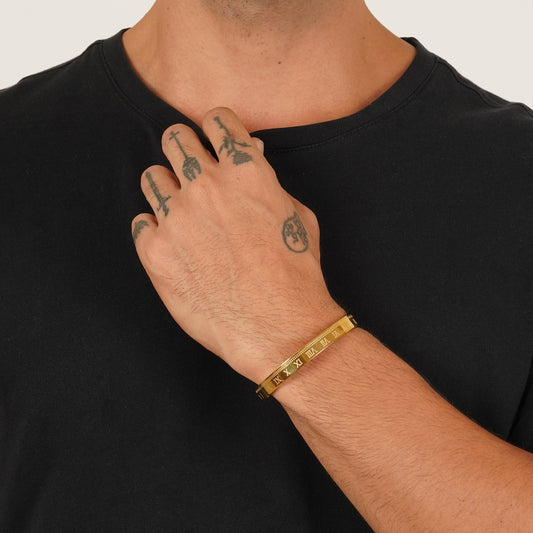 Roman Gold-Plated Kada Bracelet
