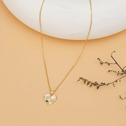 Heart Love Pearl Neck Chain Pendant