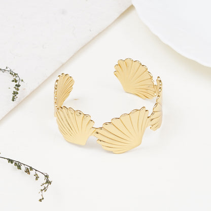 Floral Gold Plated Cuff Bracelet