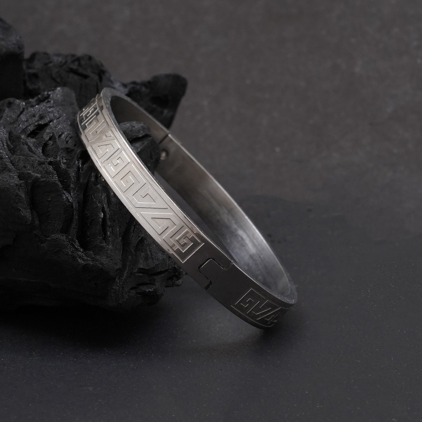 Eclipse Silver Men's Kada Bracelet