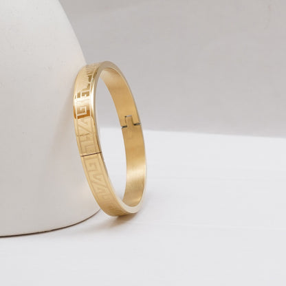 Eclipse Cut Gold-Plated Kada Bracelet