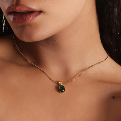 Green Oval Necklace