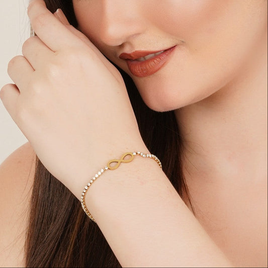 Infinity Gold Plated Chain Bracelet