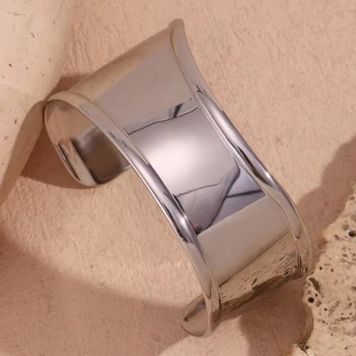 Venna Irregular Silver Plated Cuff Bracelet