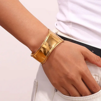 Venna Irregular Gold Plated Cuff Bracelet