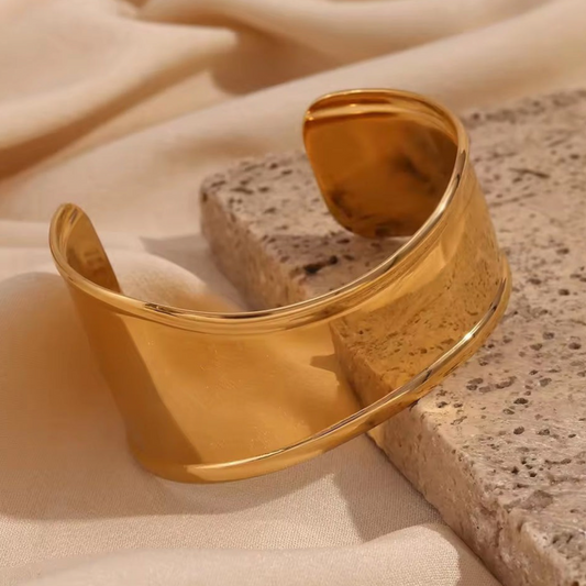 Venna Irregular Gold Plated Cuff Bracelet