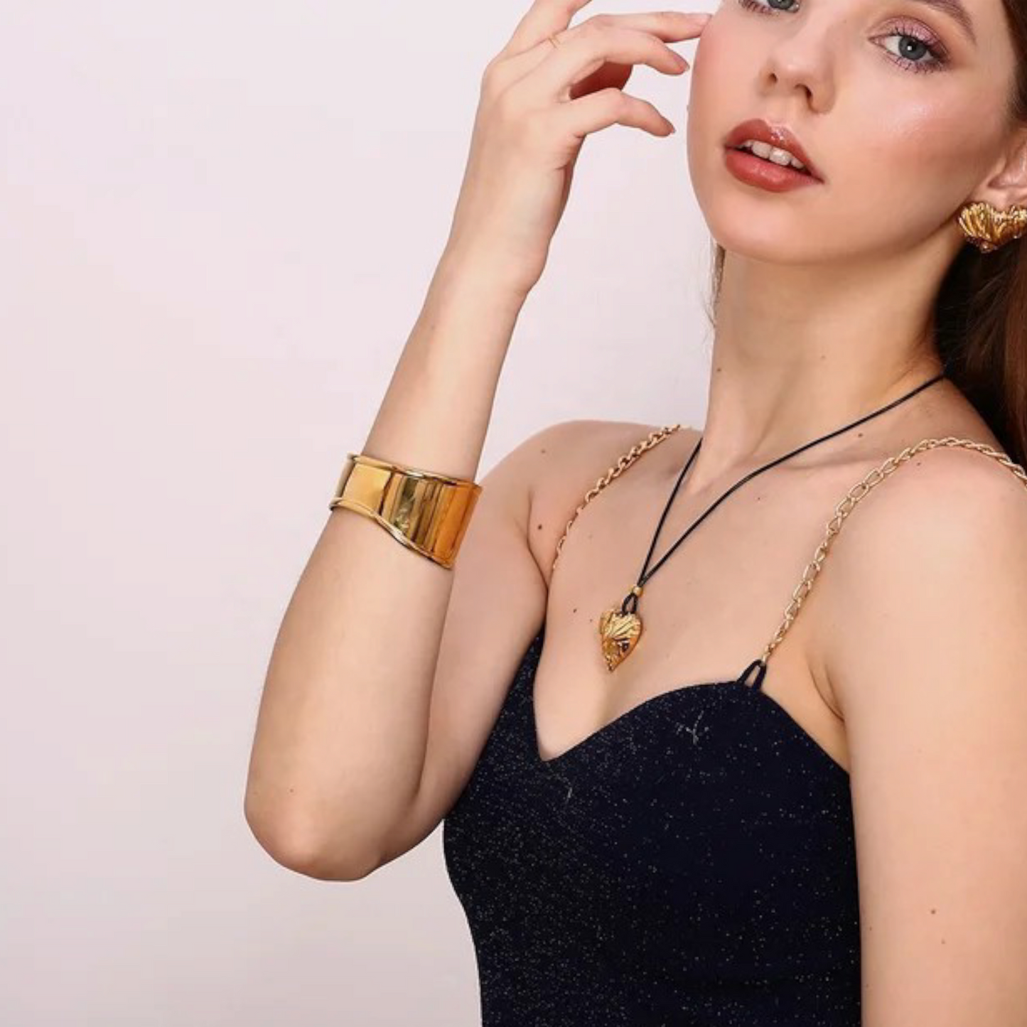 Venna Irregular Gold Plated Cuff Bracelet