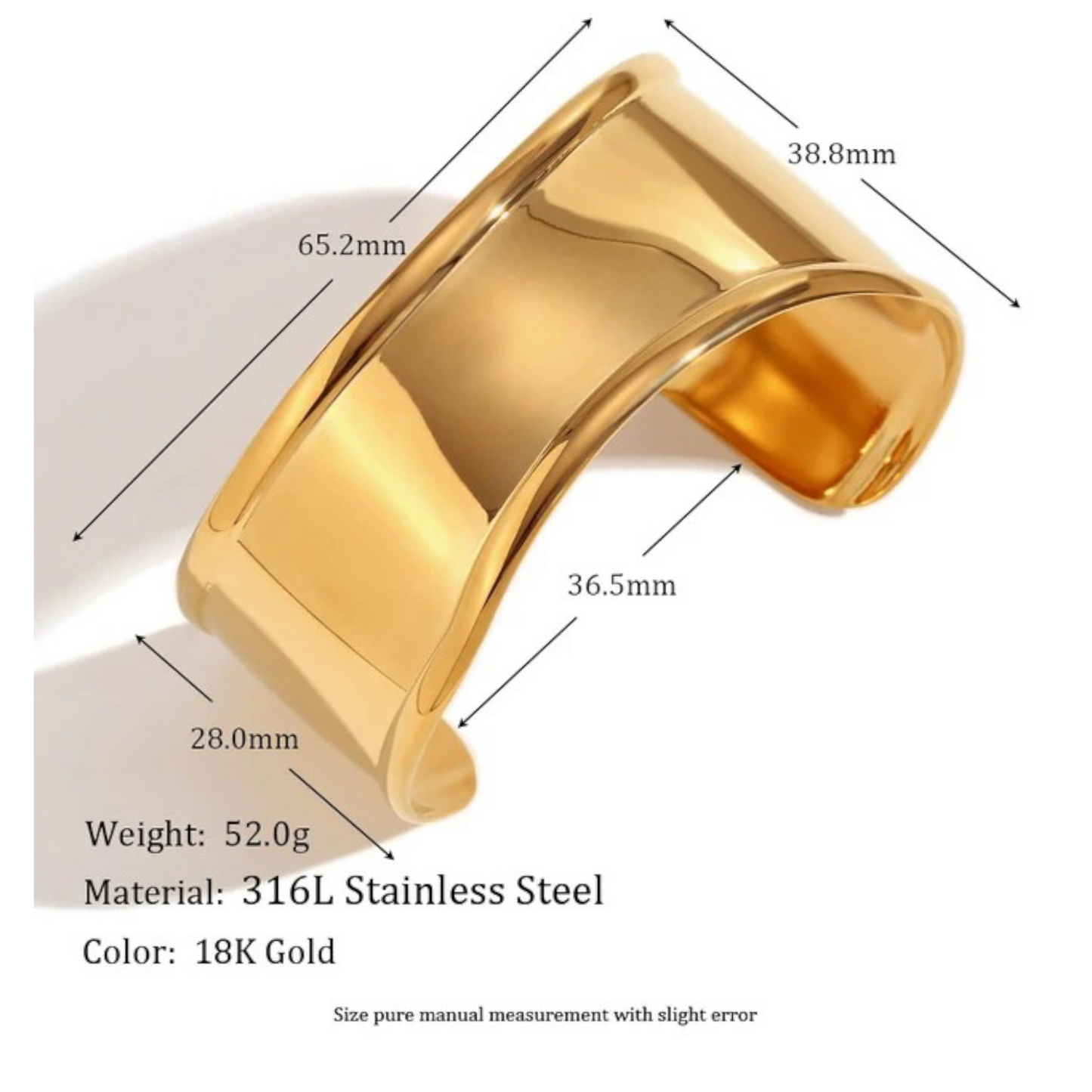 Venna Irregular Gold Plated Cuff Bracelet