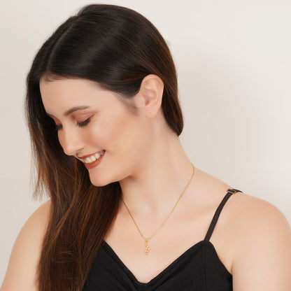 Sparkling Leaf Neck Chain Pendant