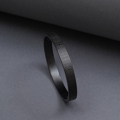 Geometric Black Men's Kada Bracelet