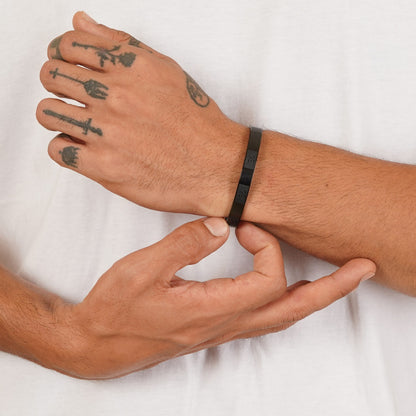 Om Black Men's Kada Bracelet