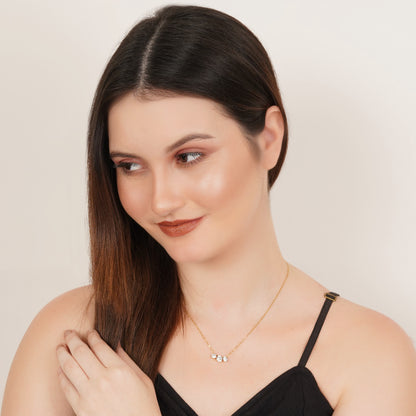 White Stone Neck Chain Pendant