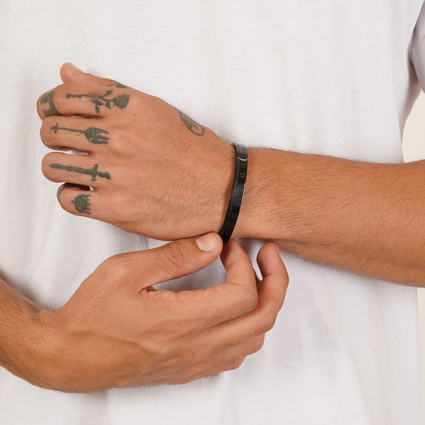 Roman Black Men's Kada Bracelet