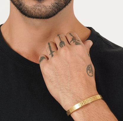 Geometric Gold-Plated Kada Bracelet