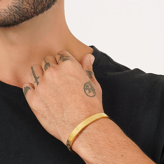 Seraphic Gold-Plated Kada Bracelet