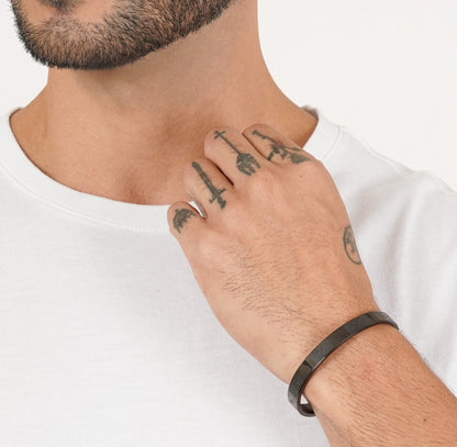 Om Black Men's Kada Bracelet