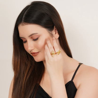 Lily Set Of Two Gold-Plated Rings