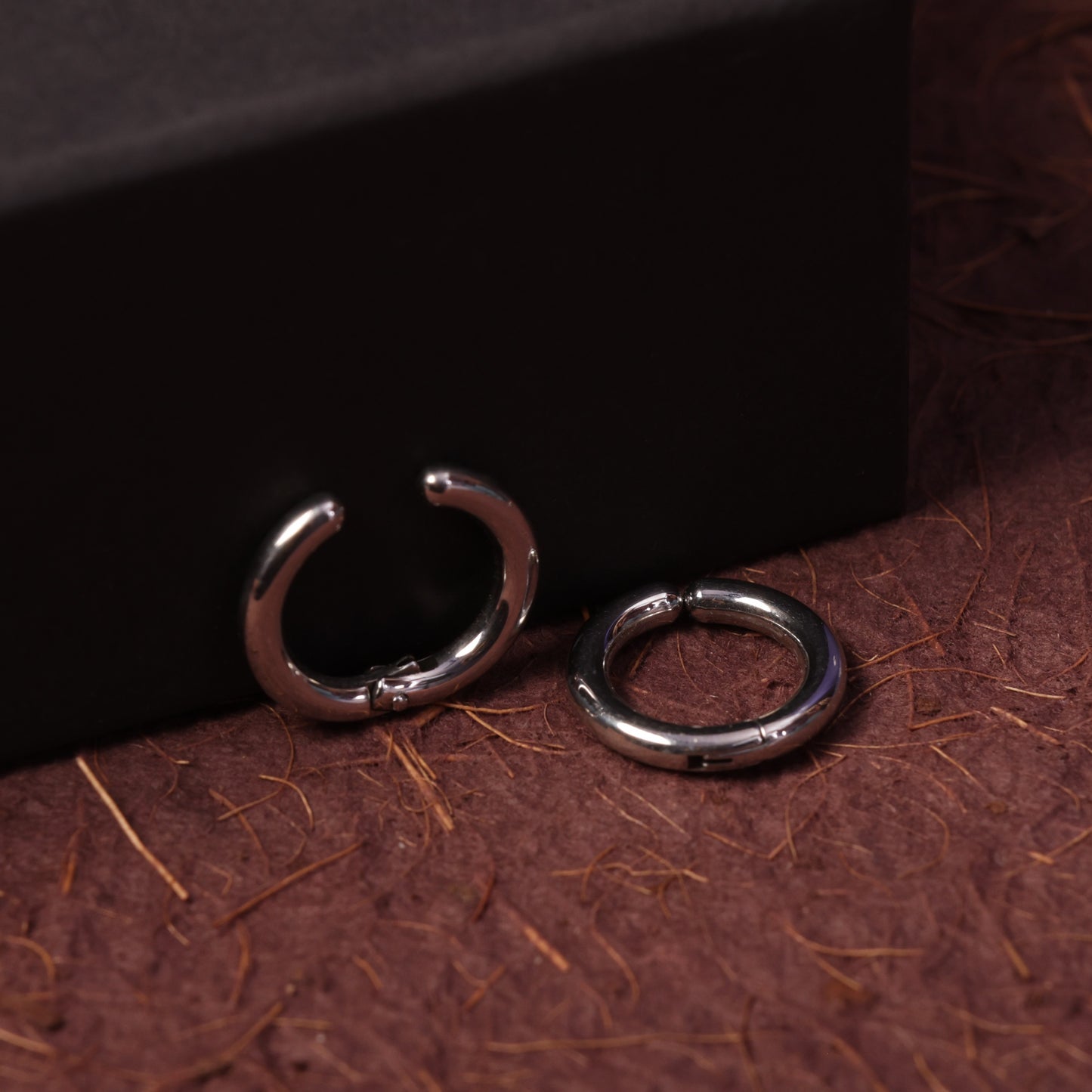 Silver Non Piercing Hoop Earrings