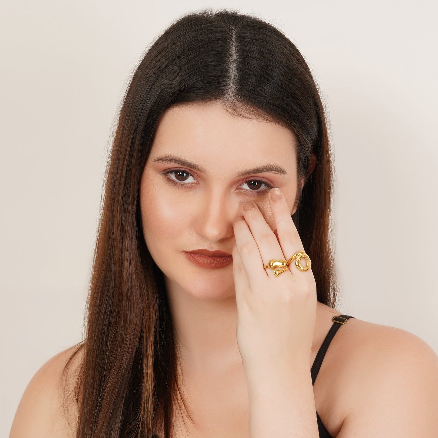 Elma Set Of Two Gold-Plated Rings