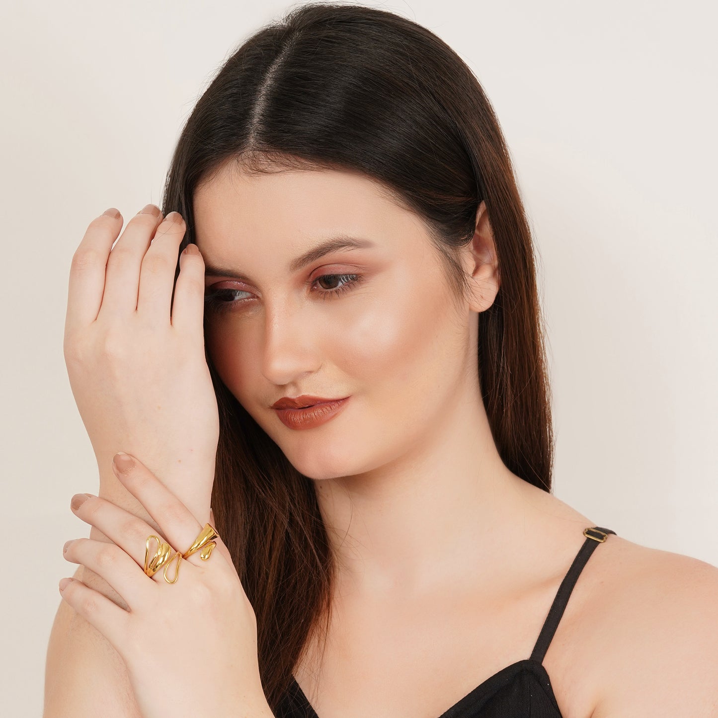 Lily Set Of Two Gold-Plated Rings