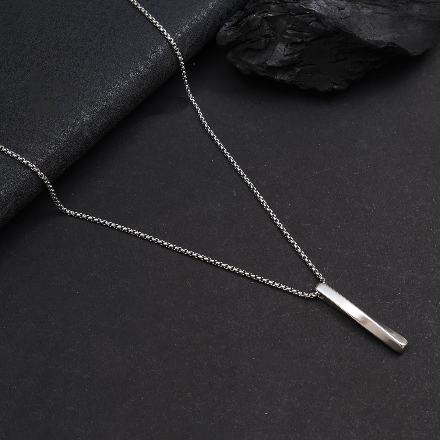 Silver Bar Pendant With Chain