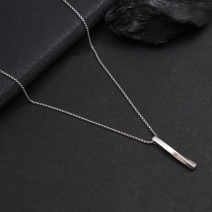 Silver Bar Pendant With Chain