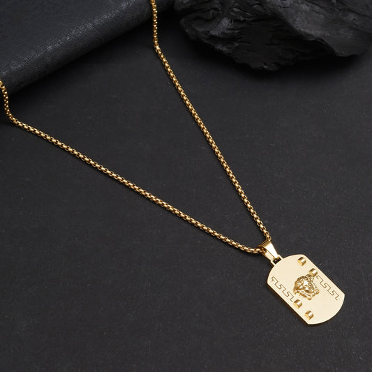 Retro Gold Plated Pendant With Chain