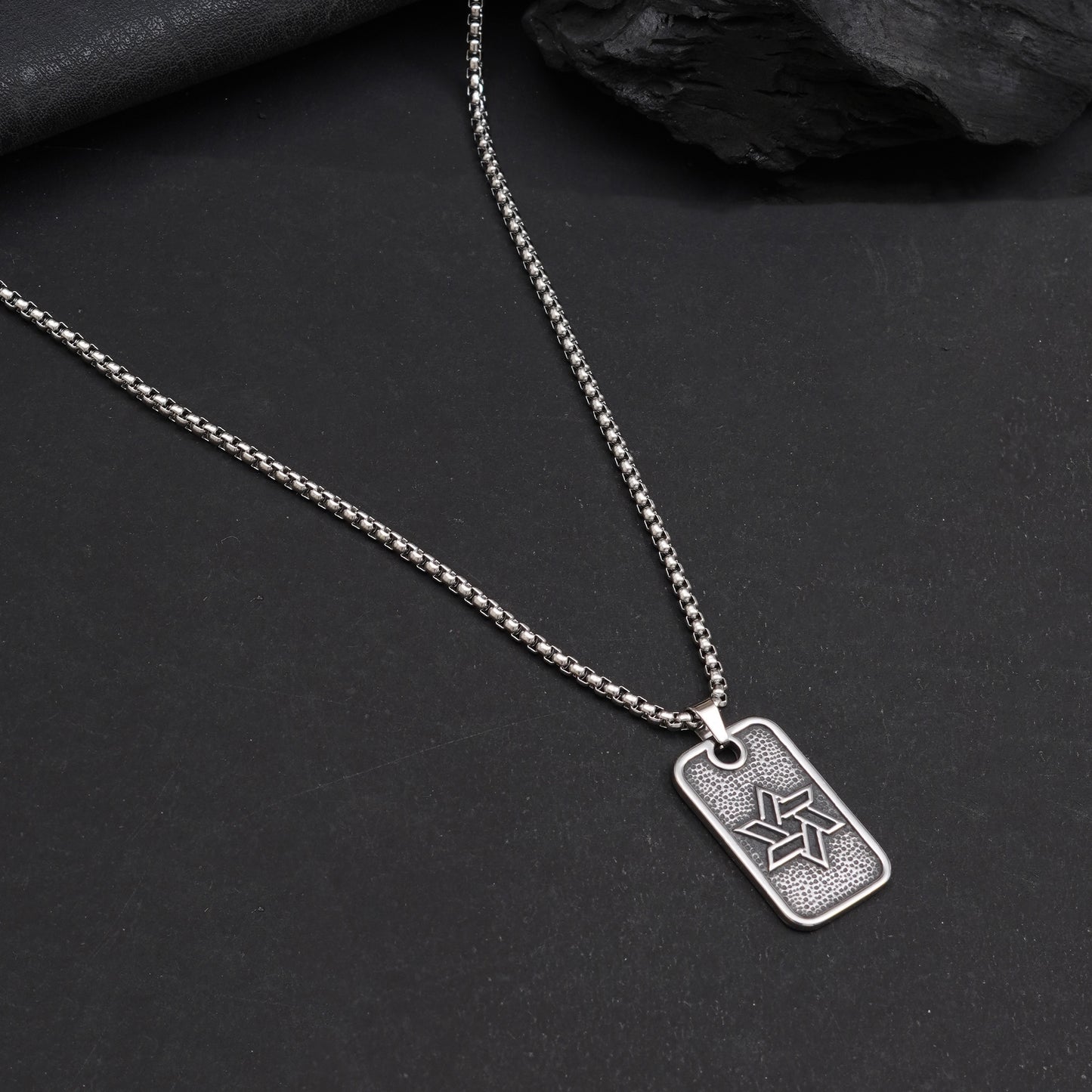 Hexa Silver Pendant With Chain