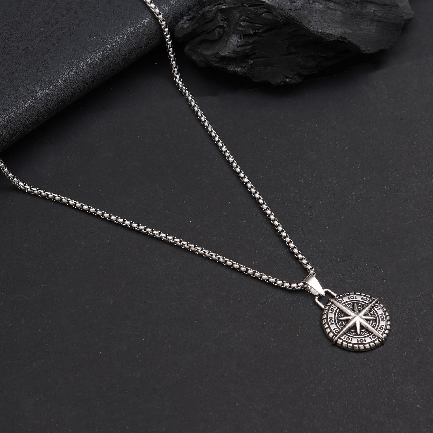 Northern Star Compass Pendant  With Chain