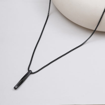 Black Bar Pendant With Chain