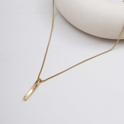 Gold Bar Pendant With Chain