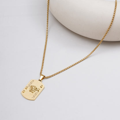 Retro Gold Plated Pendant With Chain