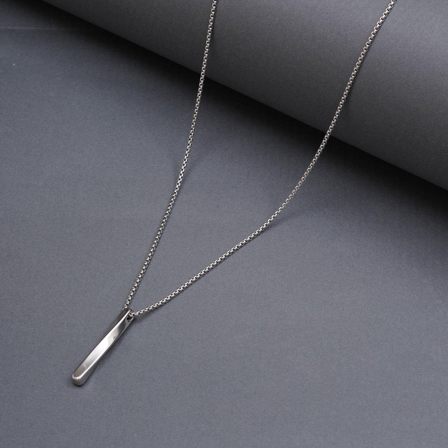 Silver Bar Pendant With Chain