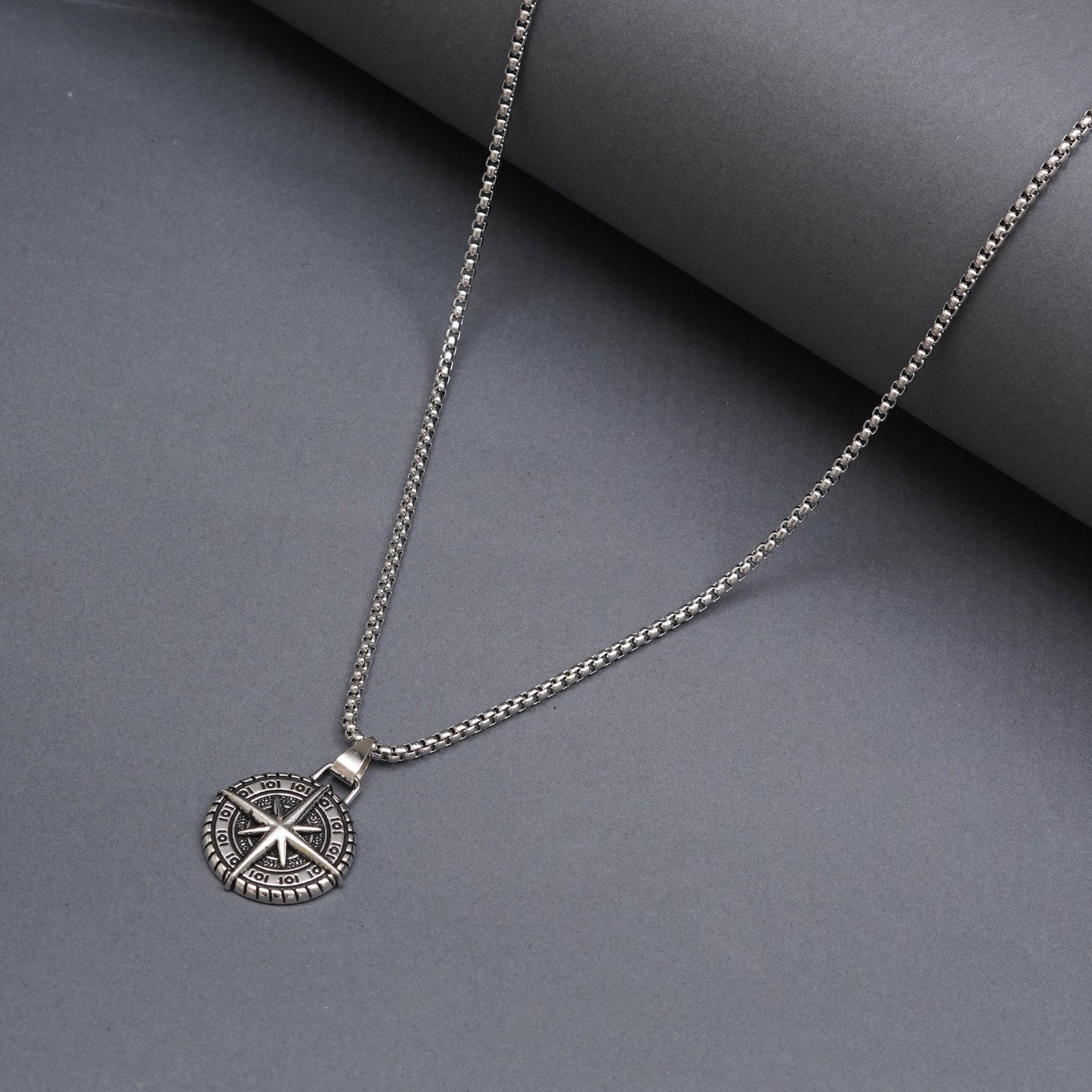 Northern Star Compass Pendant  With Chain