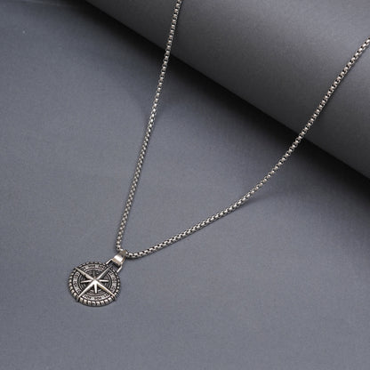 Northern Star Compass Pendant  With Chain
