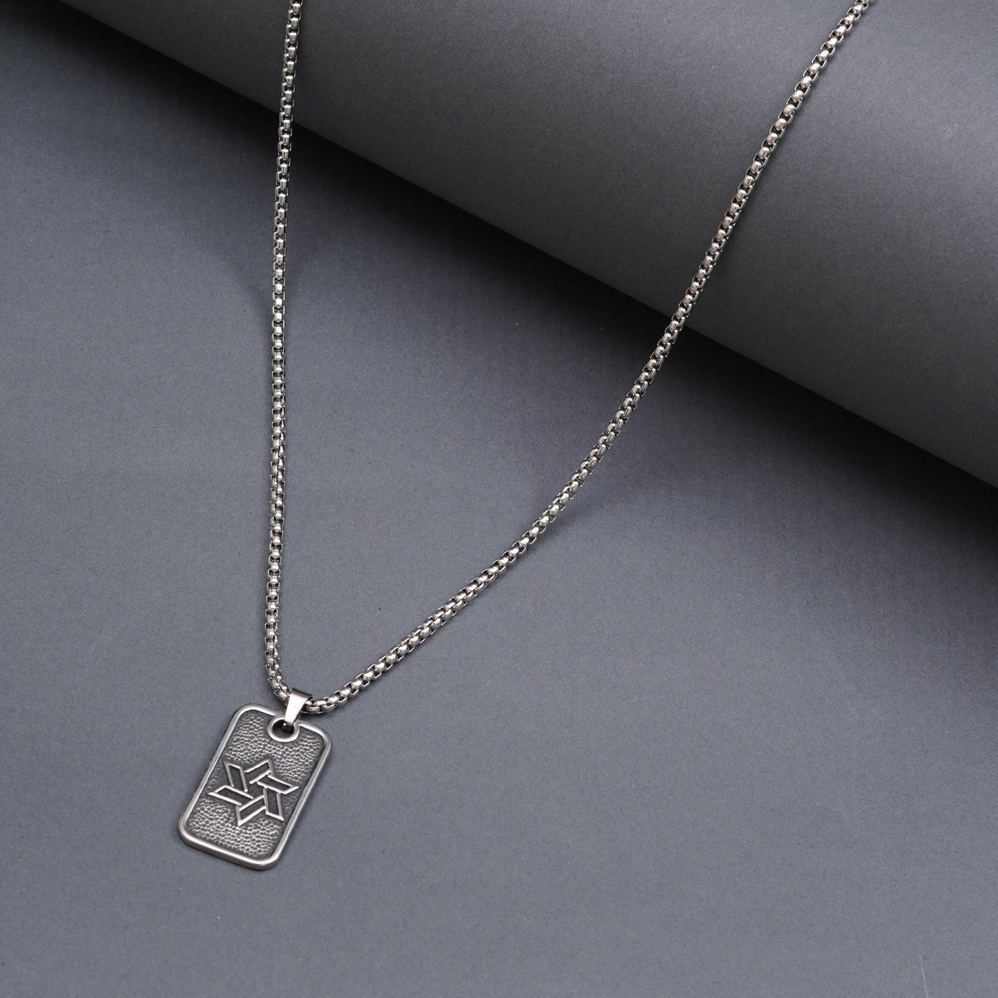 Hexa Silver Pendant With Chain