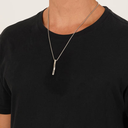 Silver Bar Pendant With Chain