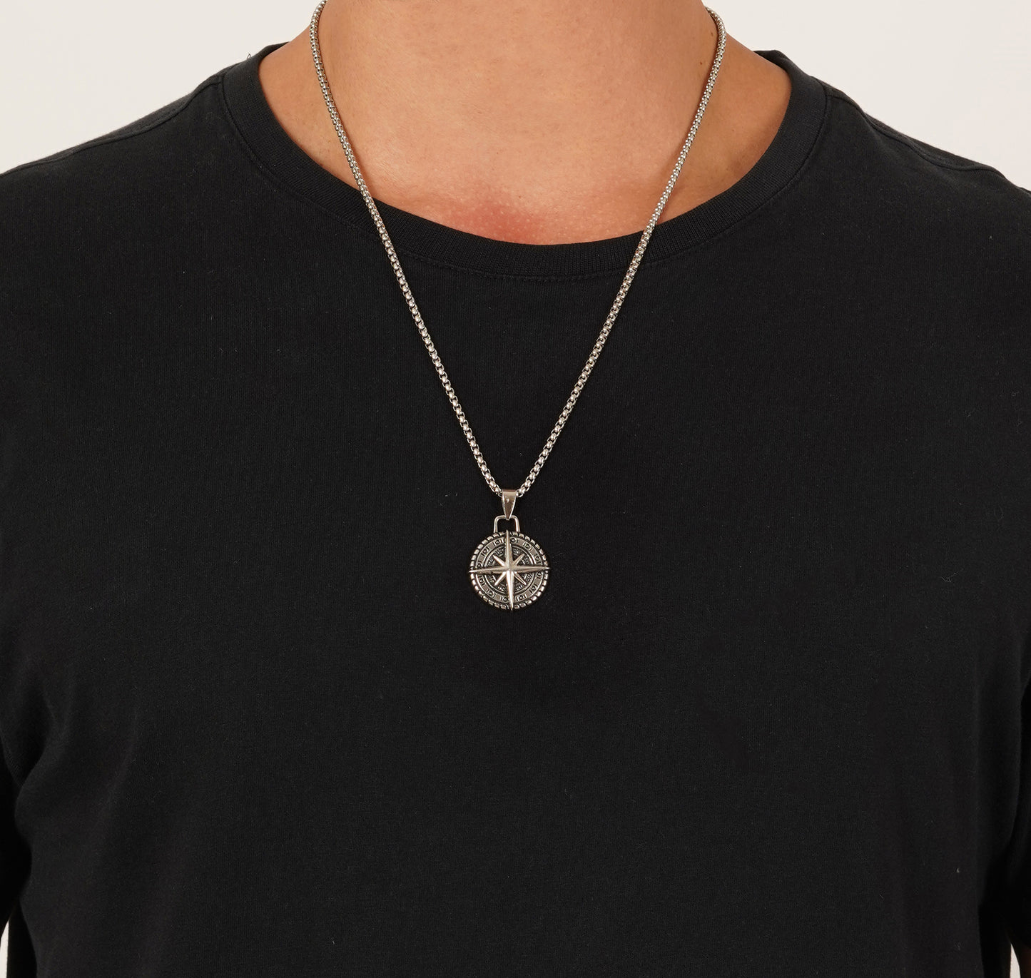 Northern Star Compass Pendant  With Chain