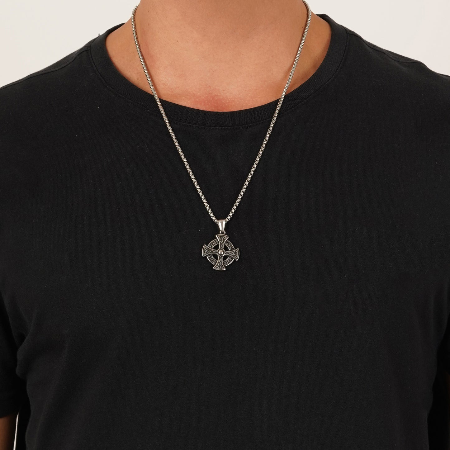 Viking Cross Pendant  With Chain
